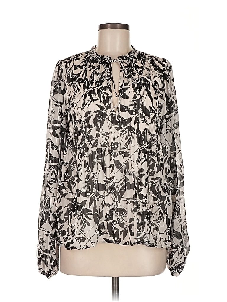 Pre-owned Lulus Long Sleeve Blouse In White