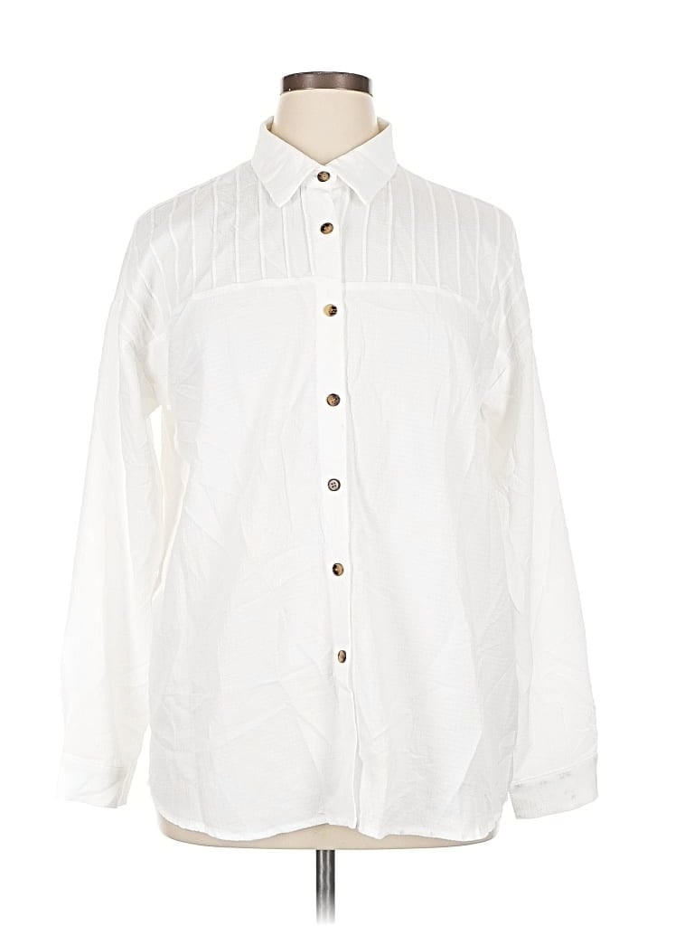 Pre-owned Hotouch Long Sleeve Blouse In White