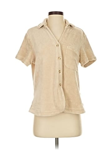 Frankies Bikinis Short Sleeve Button-Down Shirt (view 1)