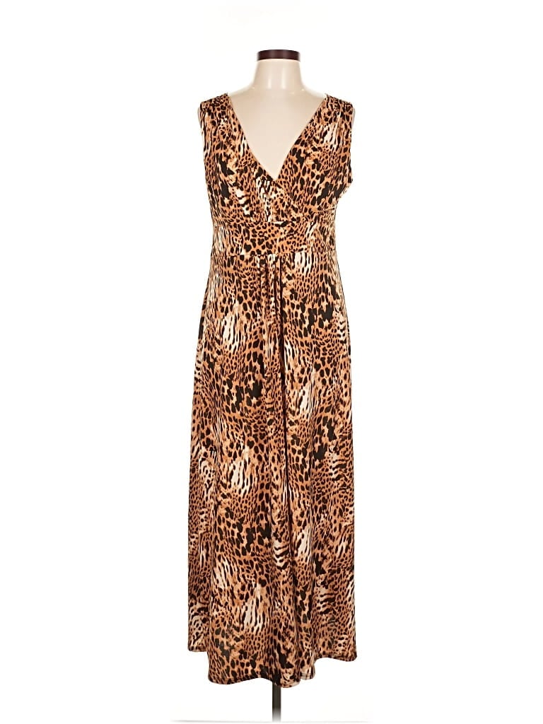 Pre-owned Slinky Brand Casual Dress In Brown