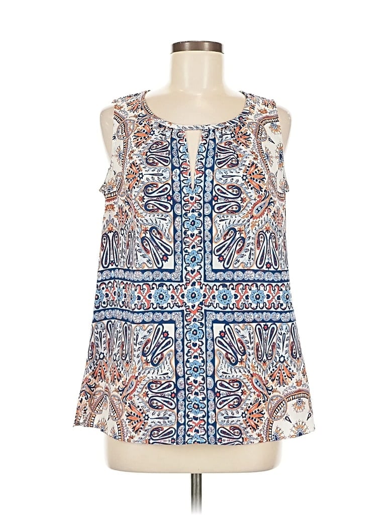 Pre-owned Rose + Olive Sleeveless Blouse In Blue