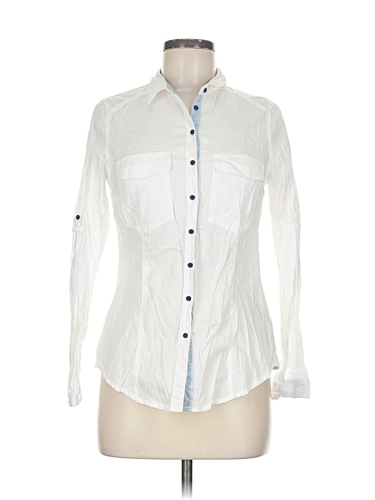 Pre-owned Assorted Brands Long Sleeve Button Down Shirt In White