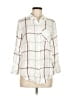 Chico's 100% Rayon Plaid Ivory Long Sleeve Button-Down Shirt Size Med Petite (1) - photo 1