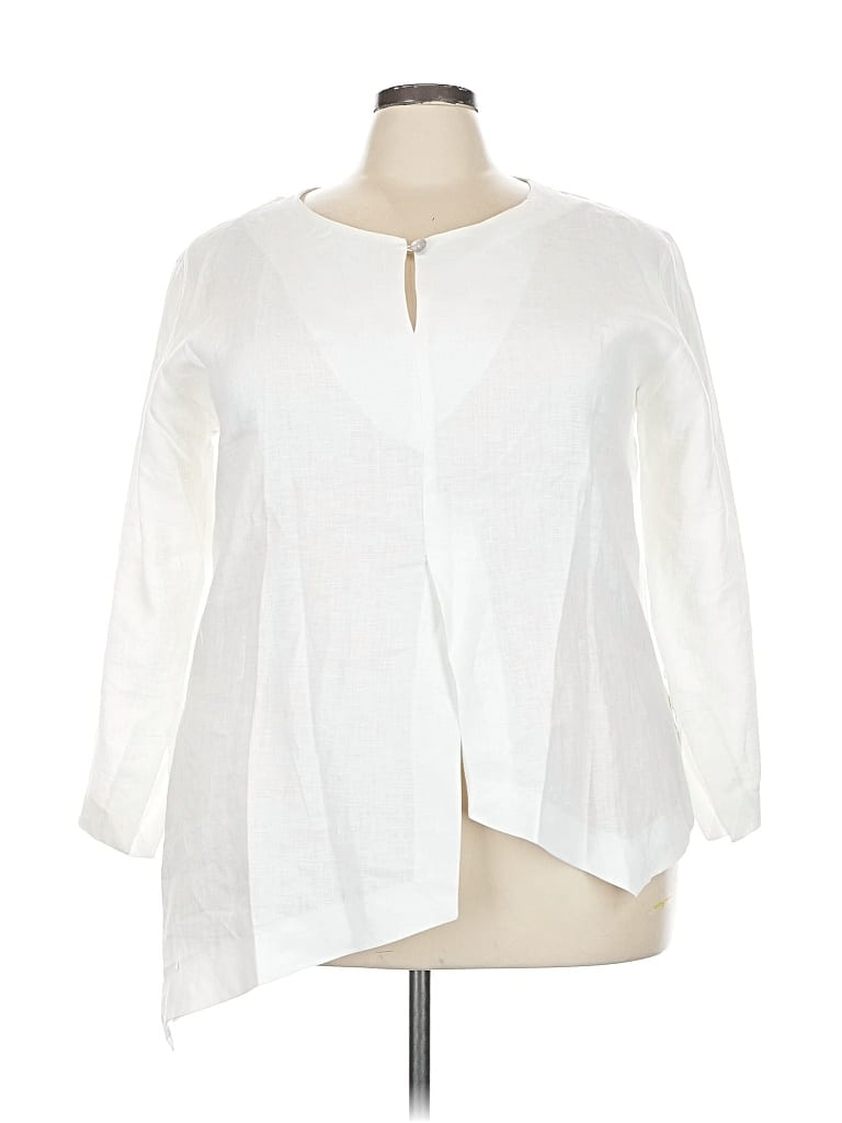 Pre-owned Heydari 3/4 Sleeve Blouse In White