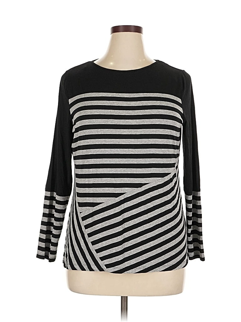 Pre-owned Vince Camuto Long Sleeve T-shirt In Black