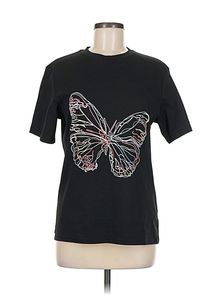 Pre-owned Unbranded Short Sleeve T-shirt In Black