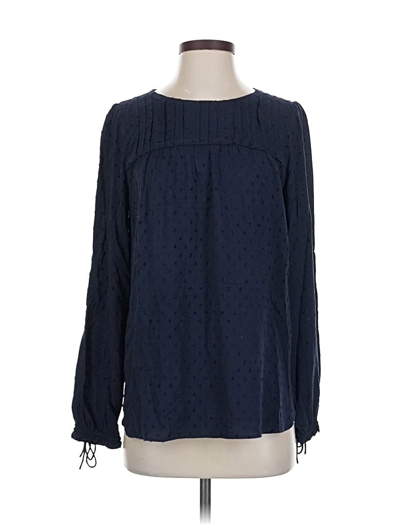 Pre-owned Ann Taylor Loft Long Sleeve Blouse In Blue