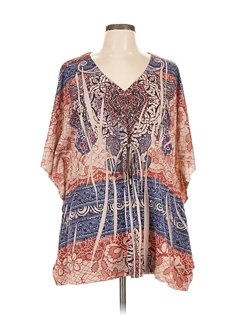 Pre-owned Style 3/4 Sleeve Blouse In Blue