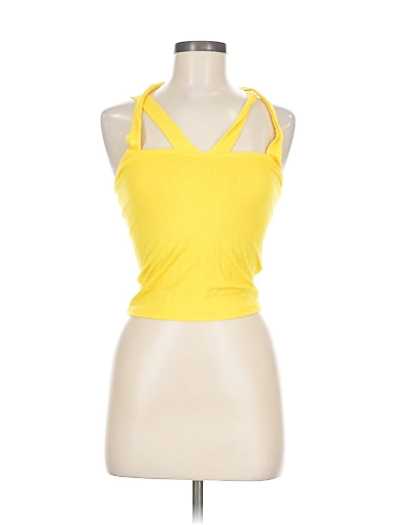 Pre-owned Shein Tank Top Yellow Halter Neckline Tops