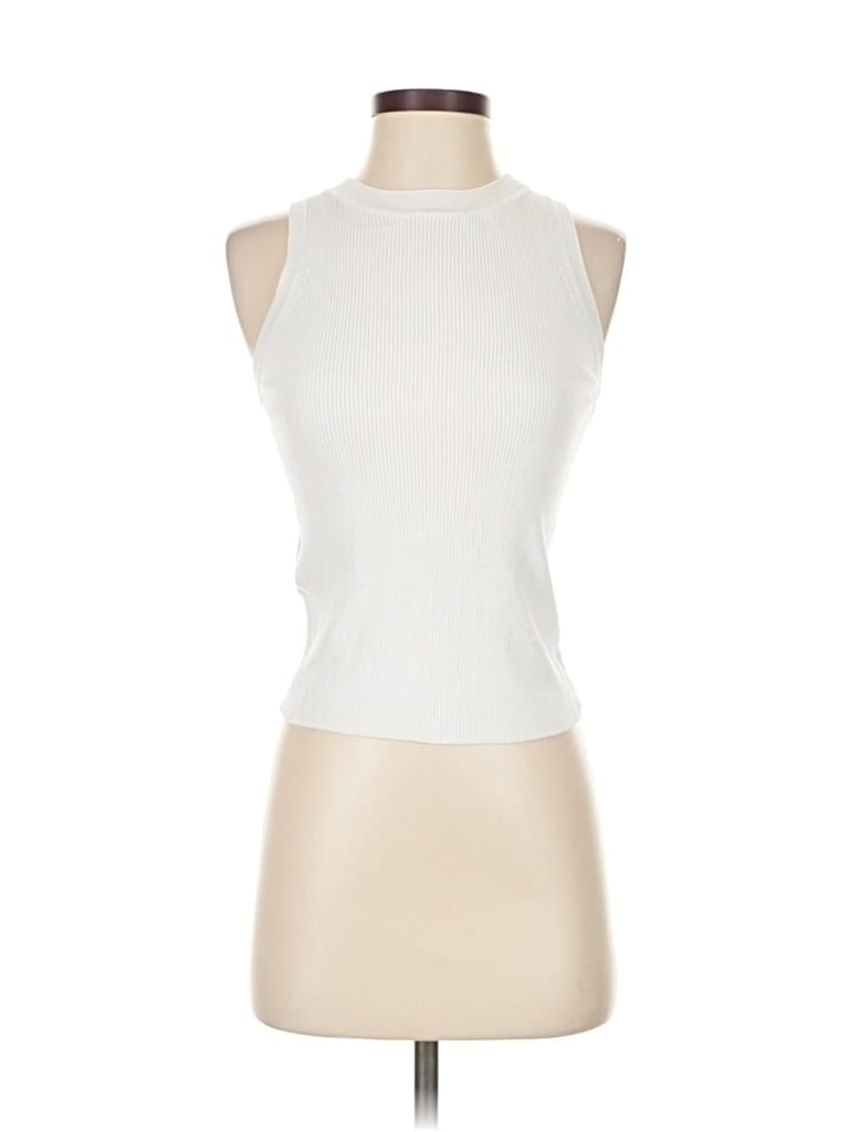 Pre-owned Mng Tank Top White Halter Neckline Tops