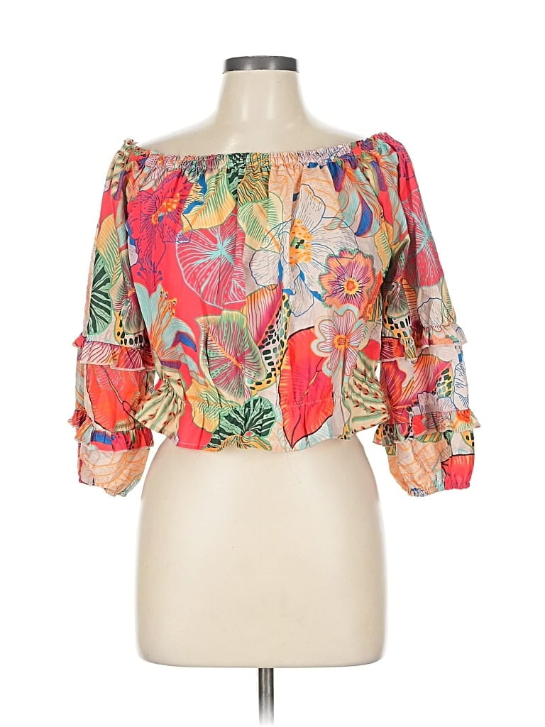 Pre-owned Rachel Zoe 3/4 Sleeve Blouse In Orange