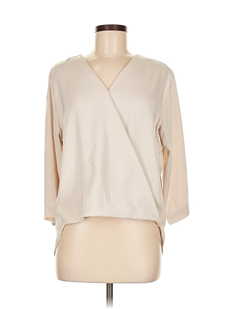 Pre-owned Prolōgue 3/4 Sleeve Blouse In Brown