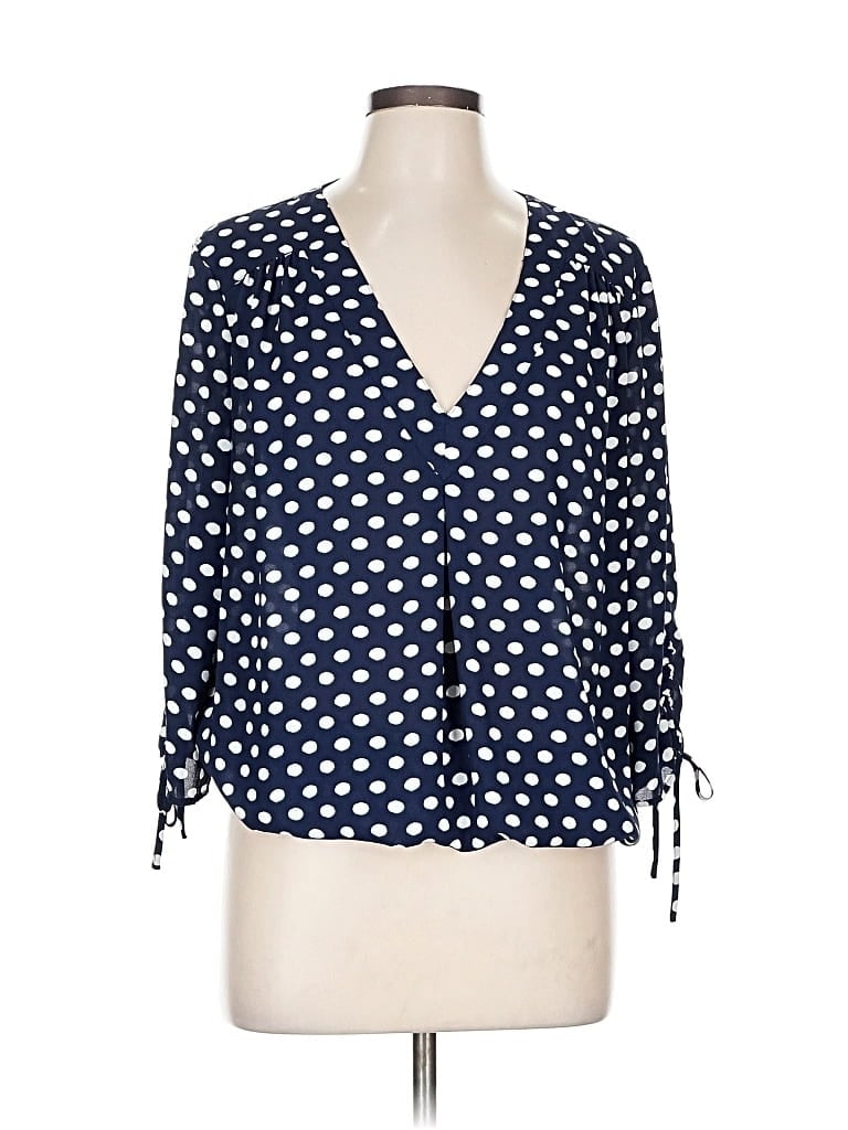 Pre-owned Soho Jeans New York & Company 3/4 Sleeve Blouse In Blue