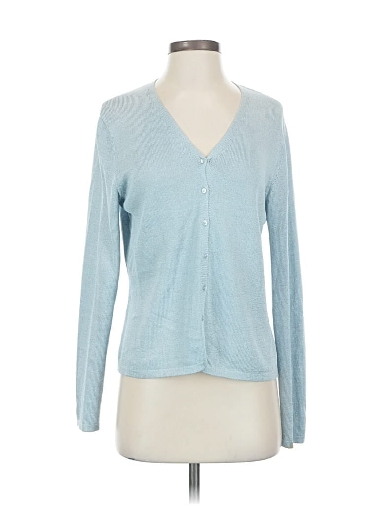 Pre-owned Eileen Fisher Cardigan Sweater In Blue
