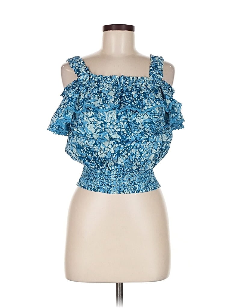 Pre-owned House Of Harlow 1960 Sleeveless Blouse In Blue