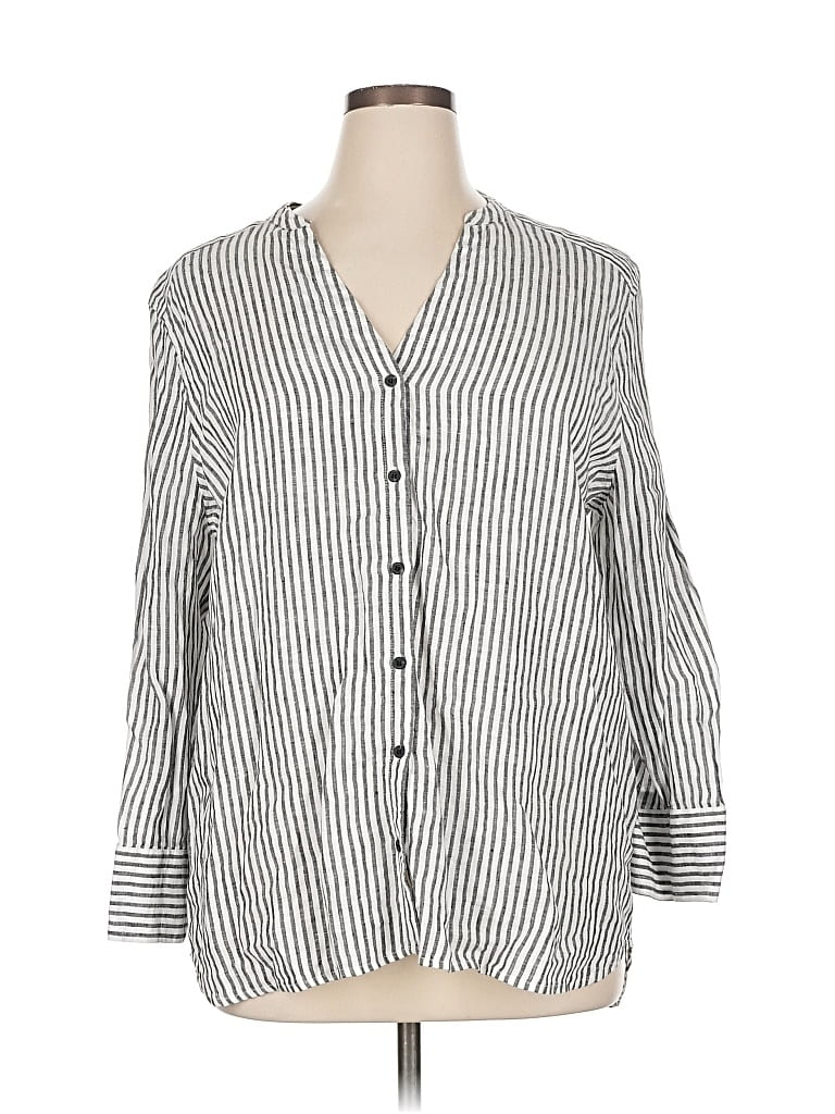 VINCE CAMUTO Pre-owned 3/4 Sleeve Button Down Shirt In Gray