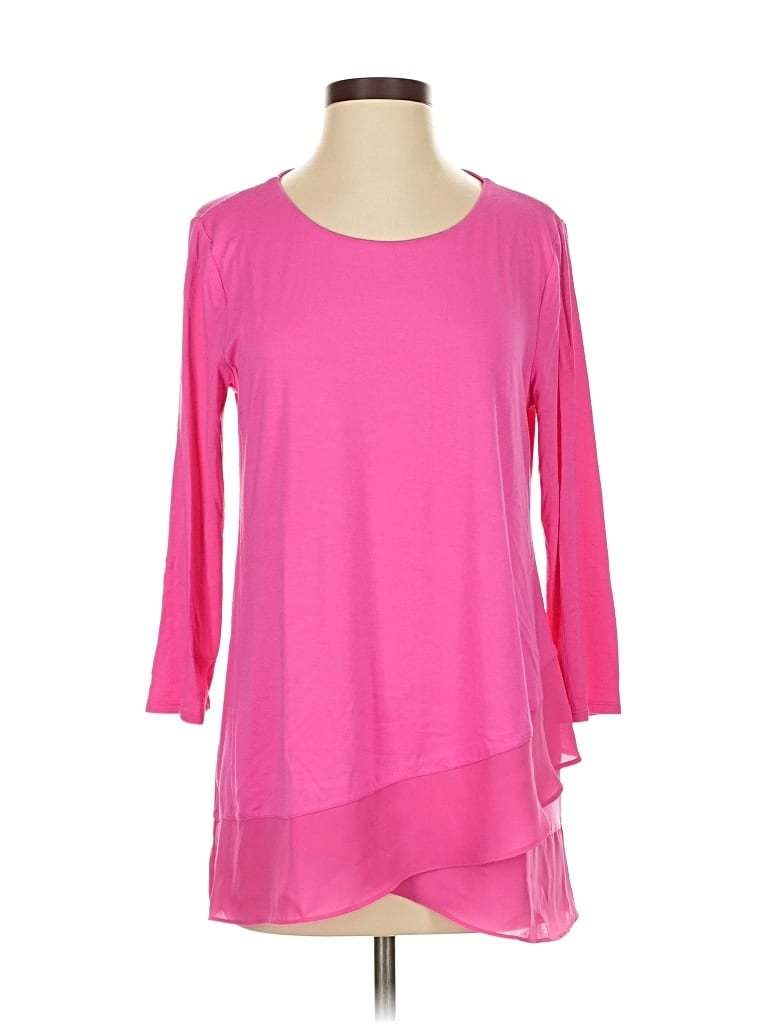 VINCE CAMUTO Pre-owned 3/4 Sleeve Top Pink Boatneck Tops