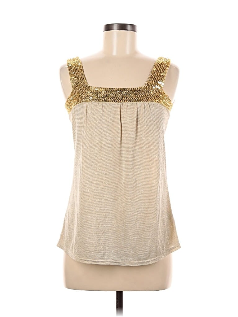 Pre-owned Assorted Brands Sleeveless Blouse In Gold