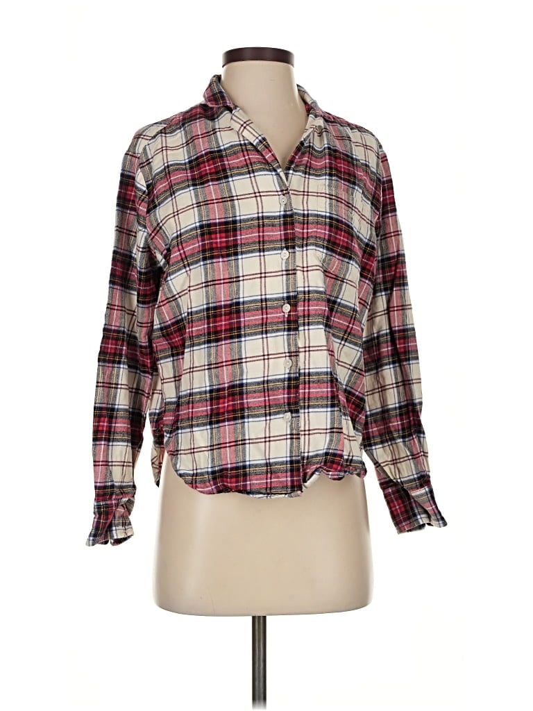 Pre-owned Gap Body Long Sleeve Button Down Shirt In Red