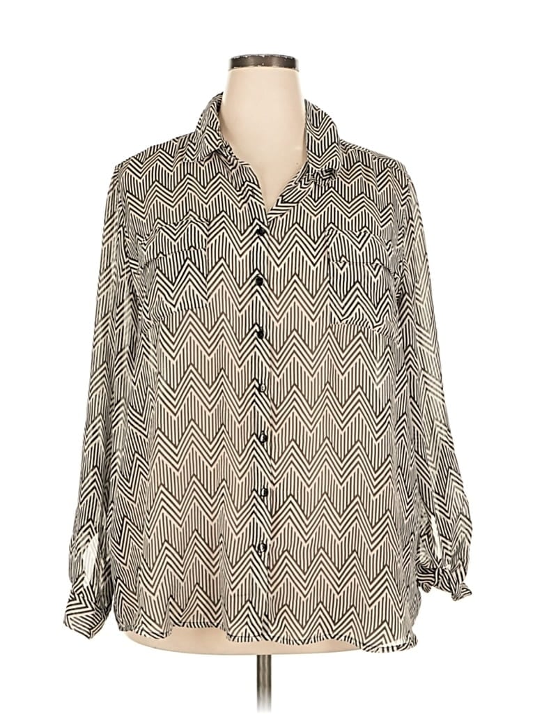 Pre-owned Torrid Long Sleeve Blouse In Silver