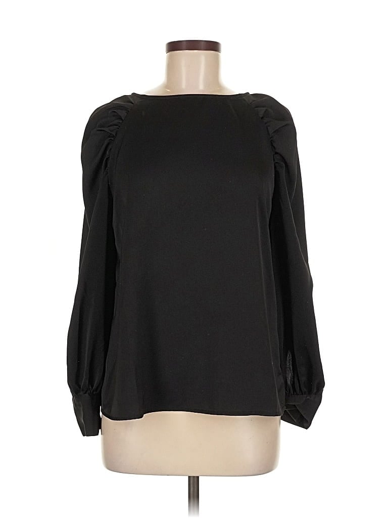 Pre-owned Banana Republic Factory Store Long Sleeve Blouse In Black