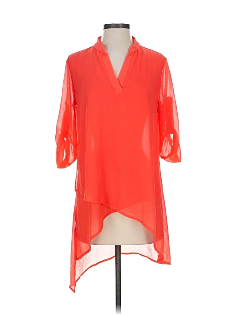 Pre-owned Cha Cha Vente 3/4 Sleeve Blouse In Orange