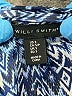 Willi Smith 100% Polyester Blue 3/4 Sleeve Blouse Size S - photo 7