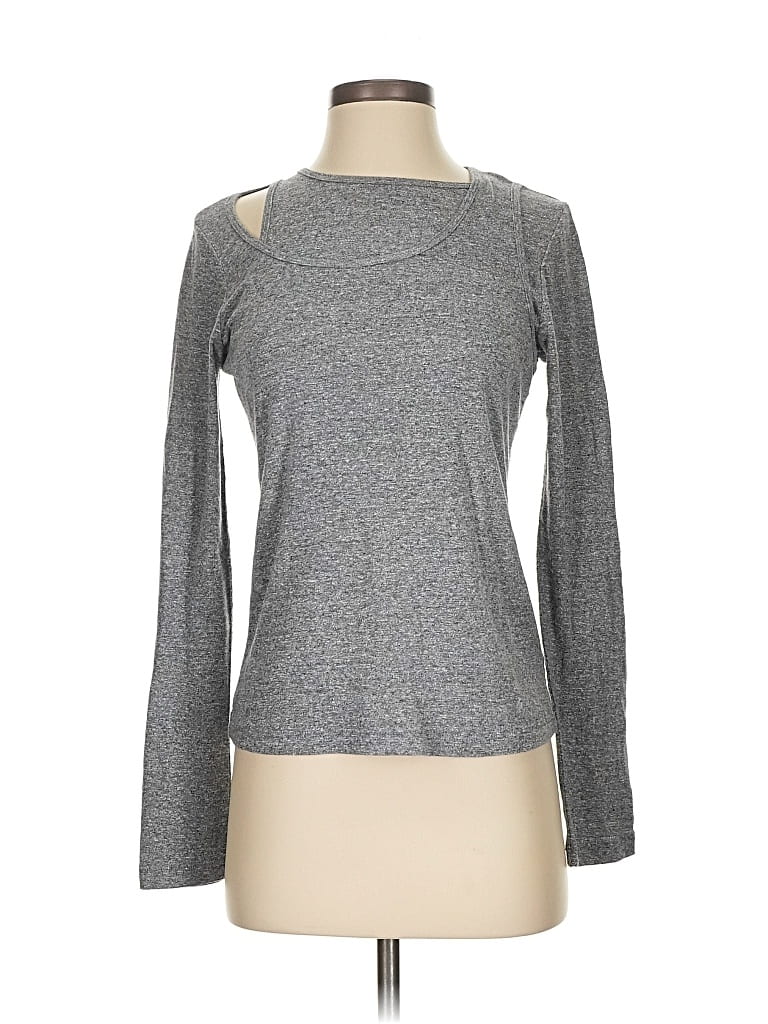 Monrow Long Sleeve T-shirt In Gray