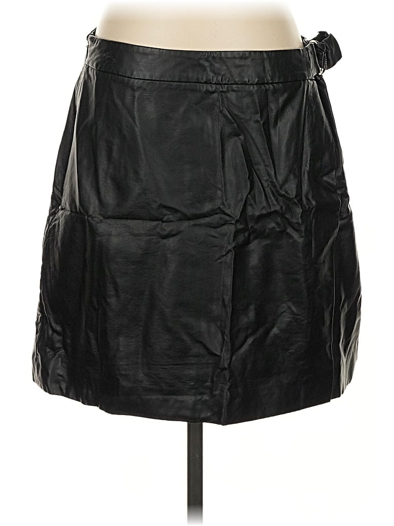 Pre-owned Ted Baker Faux Leather Skirt In Black