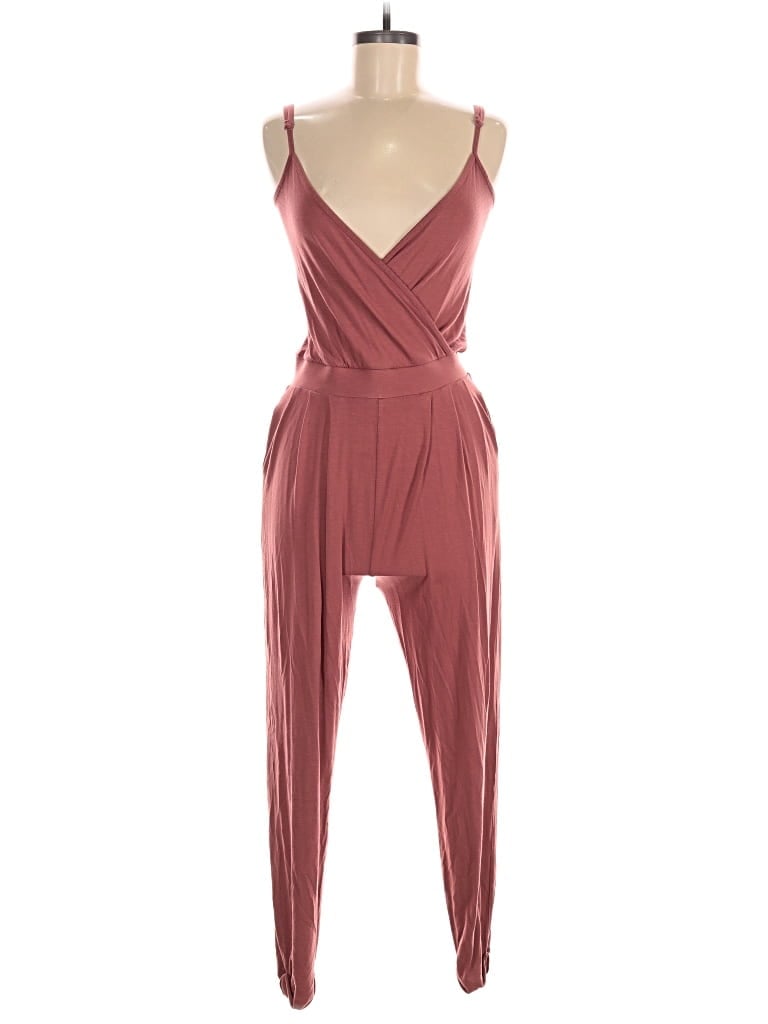 Pre-owned Asos Design Jumpsuit In Burgundy