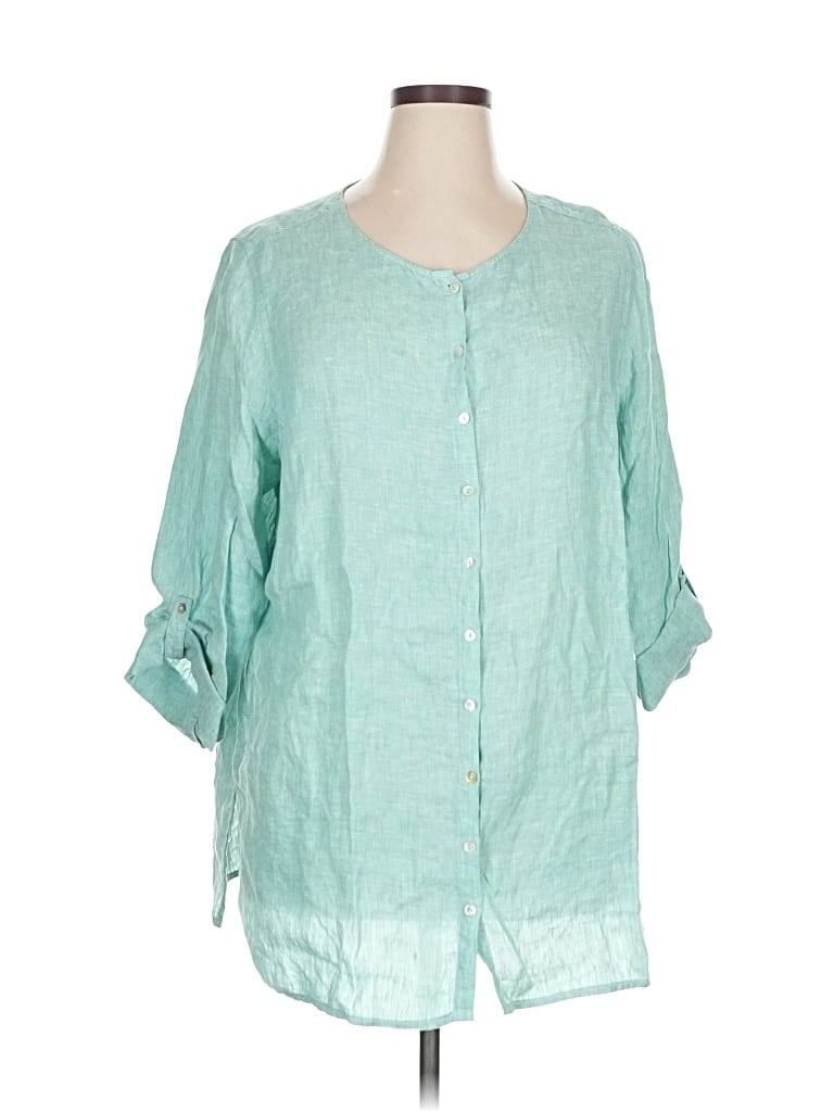 TAHARI Pre-owned 3/4 Sleeve Blouse In Blue