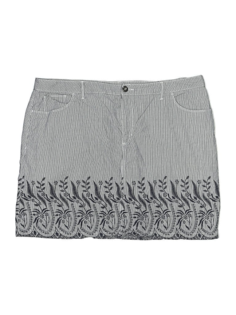 Pre-owned Croft & Barrow Denim Skirt In Gray