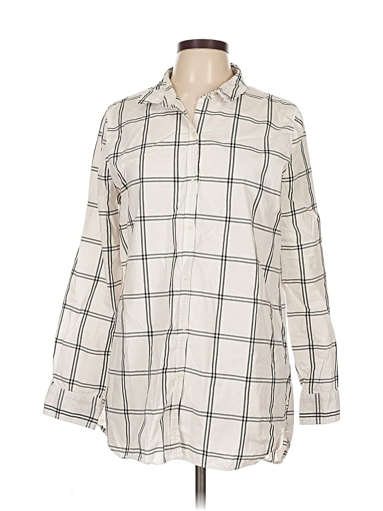 Pre-owned Gap Outlet Long Sleeve Button Down Shirt In White
