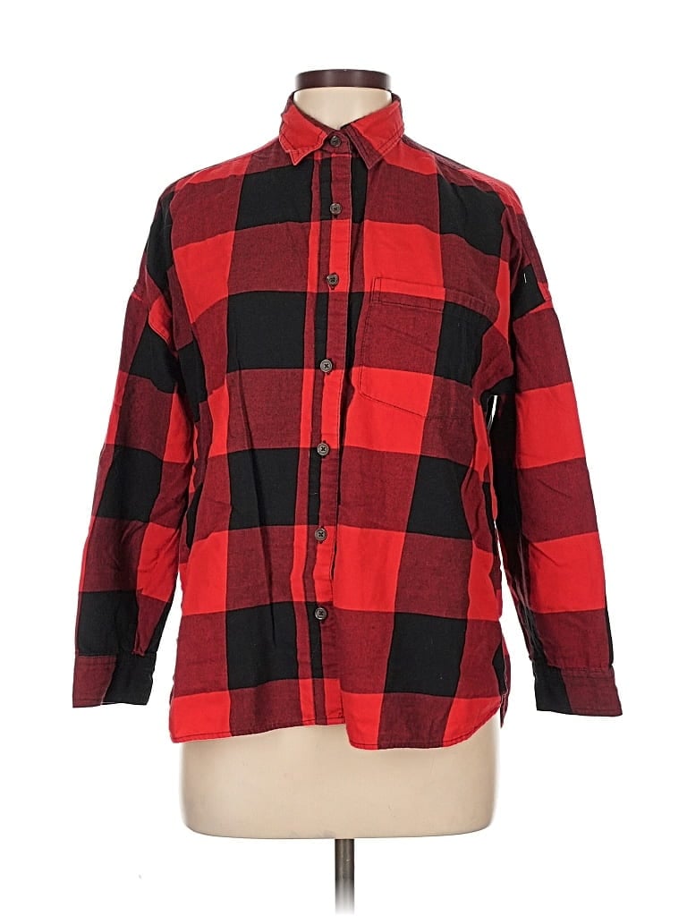Pre-owned Old Navy Long Sleeve Button Down Shirt In Red