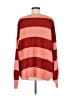 Peach Love 100% Acrylic Stripes Red Pullover Sweater Size M - photo 2