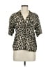 Doncaster Collection Animal Print Tan Short Sleeve Blouse Size 6 - photo 1
