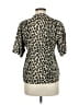 Doncaster Collection Animal Print Tan Short Sleeve Blouse Size 6 - photo 2