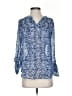 Willi Smith 100% Polyester Blue 3/4 Sleeve Blouse Size S - photo 1