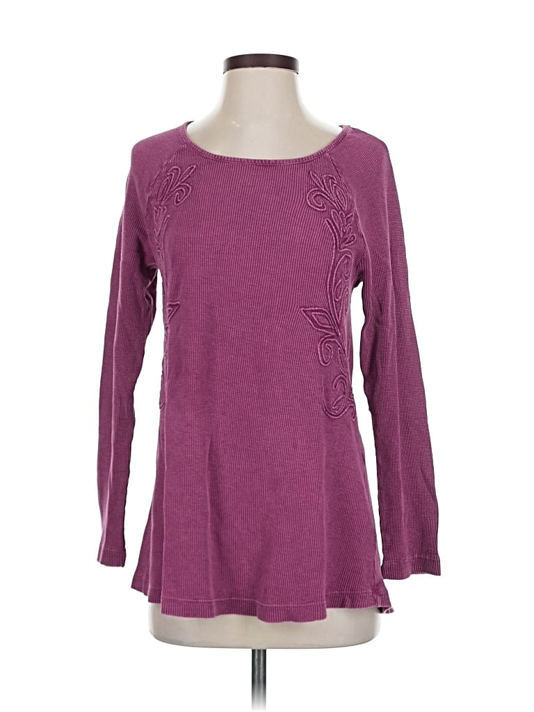 Pre-owned Soft Surroundings Long Sleeve Top Purple Boatneck Tops
