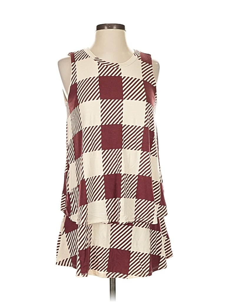 Pre-owned Agnes & Dora Sleeveless Blouse In Burgundy