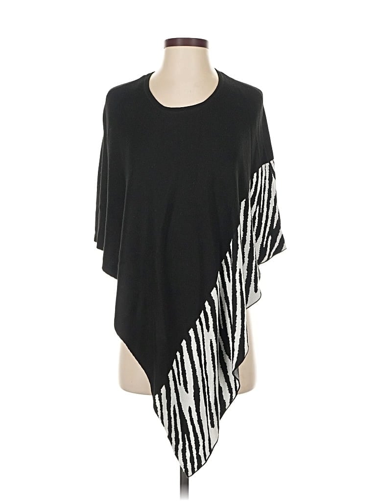 Pre-owned Chico's Poncho In Black