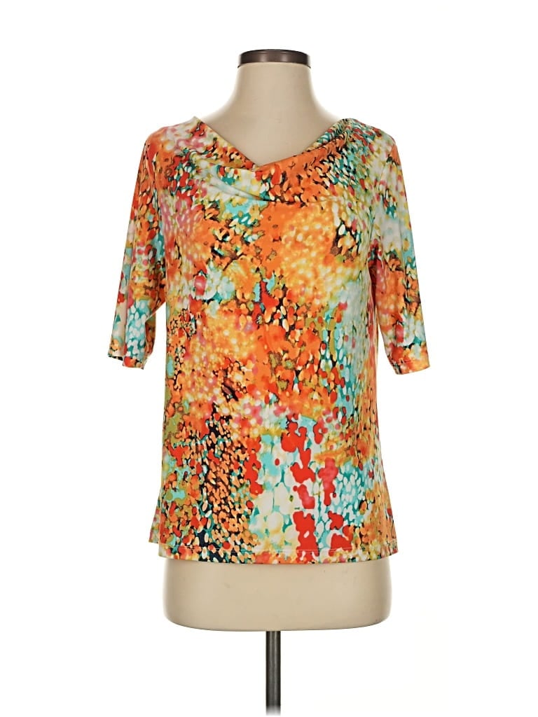 Pre-owned Christopher & Banks 3/4 Sleeve Blouse In Orange