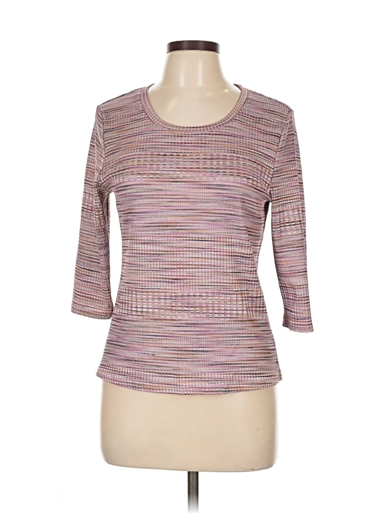 Pre-owned Christina 3/4 Sleeve T-shirt In Purple