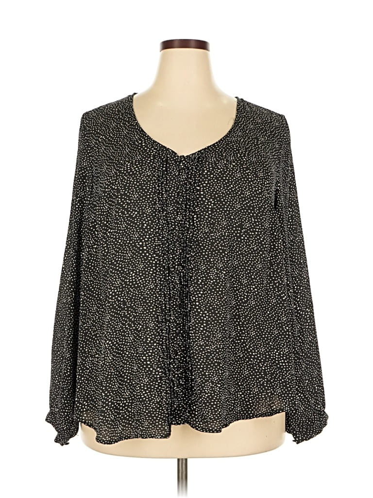 Pre-owned Torrid Long Sleeve Blouse In Black