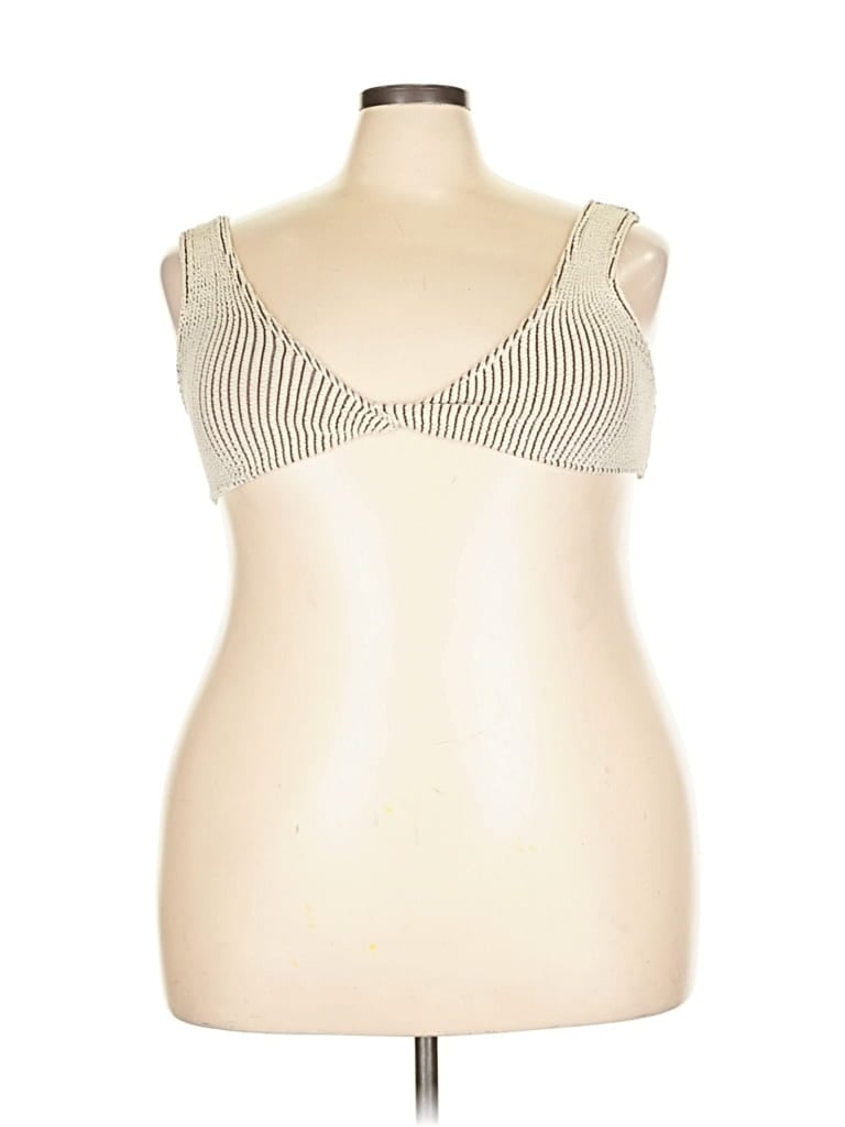 Pre-owned Core 10 Tank Top Ivory Strapless Neckline Tops In White