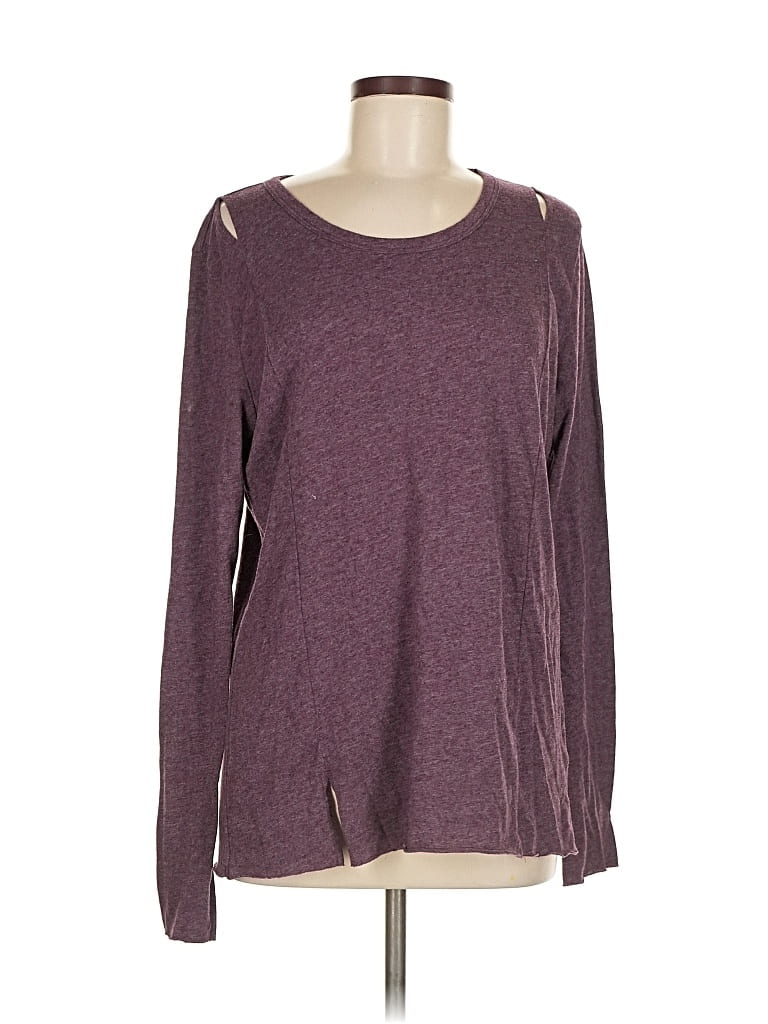 Pre-owned Nation Ltd. By Jen Menchaca Long Sleeve T-shirt In Burgundy