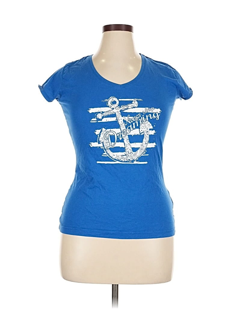 Pre-owned Assorted Brands Short Sleeve T-shirt In Blue