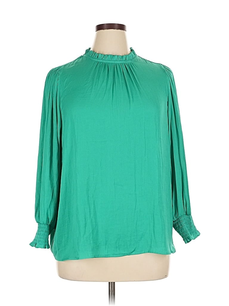 Pre-owned Maison D' Amelie 3/4 Sleeve Blouse In Green