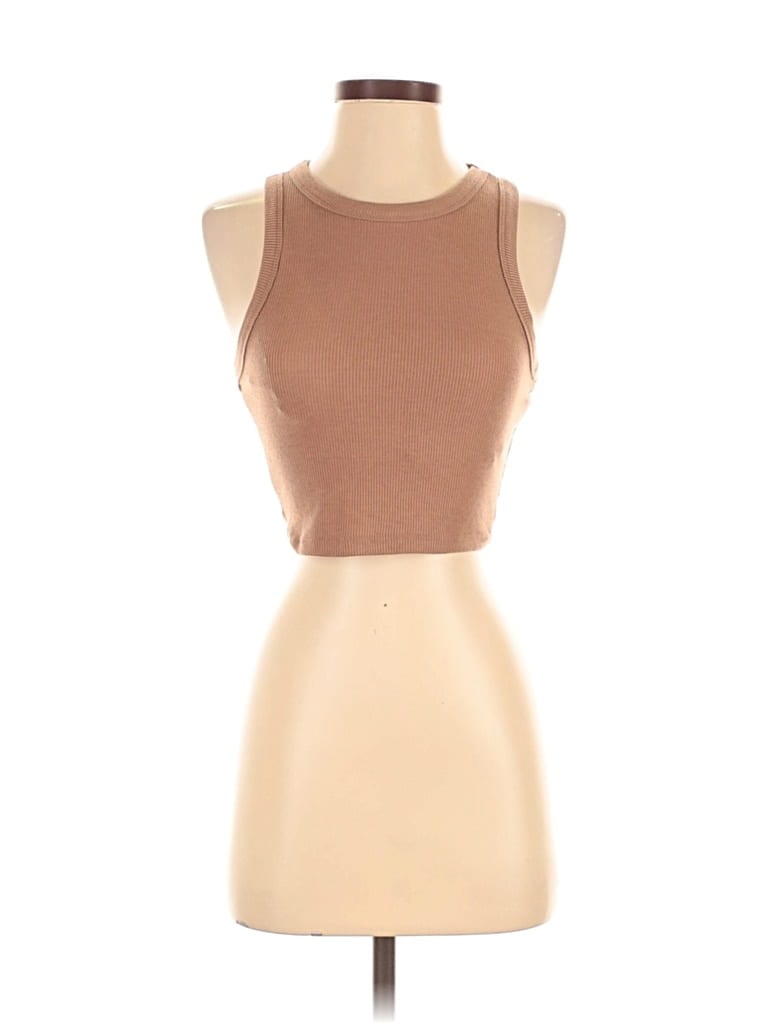 Pre-owned Better / Together Tank Top Brown Halter Neckline Tops