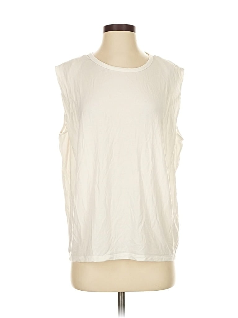 WILFRED Pre-owned Sleeveless Top Ivory Crew Neck Tops In White